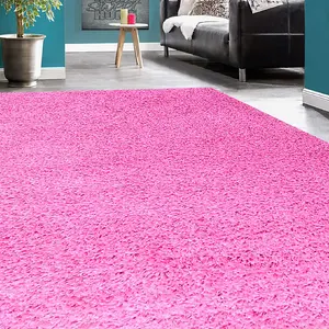 Pink Thick Shaggy Rug - California - 110x160cm (3'7x5'4")