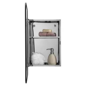 Croydex Black Single Bathroom Wall cabinet With Mirrored door (H)603mm (W)453mm