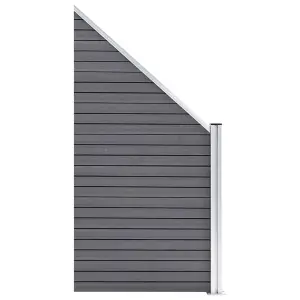 Berkfield WPC Fence Set 4 Square + 1 Slanted 792x186 cm Grey