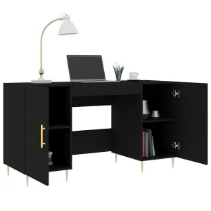 Berkfield Desk Black 140x50x75 cm Engineered Wood