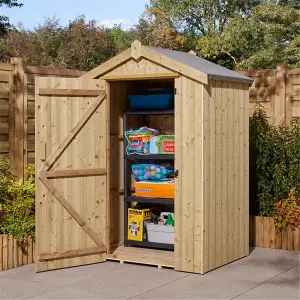 Cheshire 4 x 3 Heritage Pressure Treated Tongue & Groove Shed With a Single Door