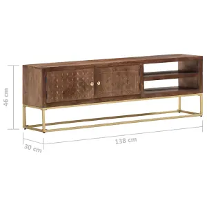 Berkfield TV Cabinet 138x30x46 cm Solid Mango Wood