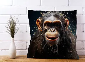 Realistic Monkey Face Splashart Cushions 45cm x 45cm