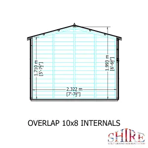 Shire 10x8 Overlap Double Door Garden Shed with Window