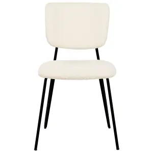 Set of 2 Dining Chairs NELKO Boucle Off-White