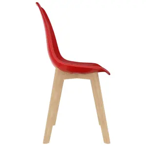 Berkfield Dining Chairs 6 pcs Red Plastic