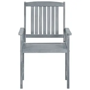 Berkfield Garden Chairs 8 pcs Solid Acacia Wood Grey