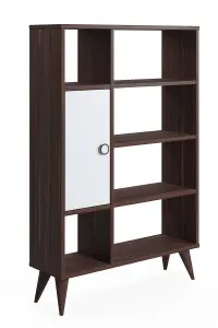 Soho Bookcase Free Standing Storage Shelf, 80 x 25 x 121 cm 7 Compartments Display Shelves, Bookshelf, Open Cabinet, Walnut