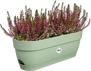 Elho Vibia Campana Recycled Plastic Trough Plant Pot 50cm Pistachio Green