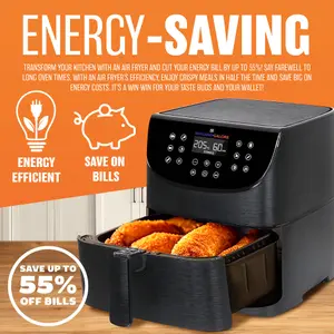 1800W 5.5L XXL Air Fryer - Oven Oil Free Air Fryers with Rapid Air Technology for Healthy Fast Cooking & 55% Energy-Saving