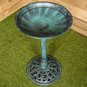 63cm Verdi Green Traditional Garden Patio Resin Bird Bath