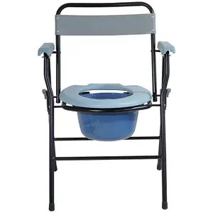 Lightweight Folding Commode Chair - 7 Litre Pail with Lid - 130kg Weight Limit