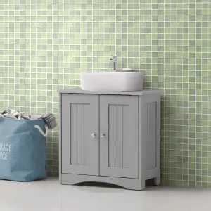 Bathroom Sink Cabinet Under Basin Unit Cupboard Storage Furniture Grey