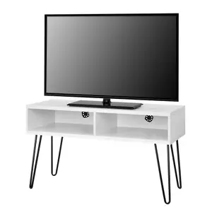 Owen Retro TV-Stand with Storage in White