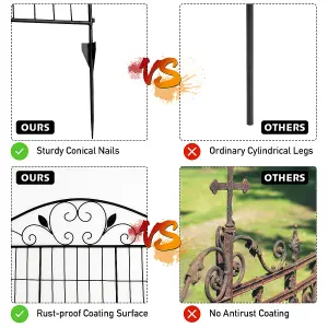 Costway 4 Panels Steel Decorative Garden Fence Folding Wire Patio Fences