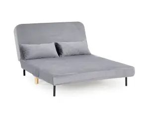 Keller Grey Velvet Double Futon Sofa Bed