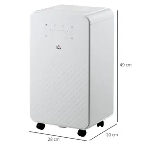 HOMCOM 10L/Day Protable Quiet Air Dehumidifier with Purifier, Timer, 5 Modes