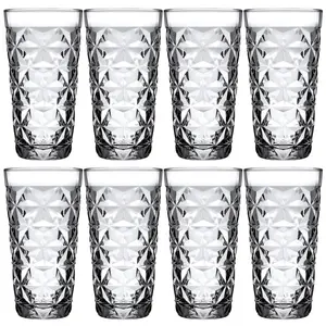 URBNLIVING 290ml Tall Drink Highball Glasses Long Cocktail Water Juice Tumblers Set of 8