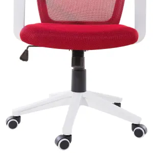 Beliani Minimalist Desk Chair Red RELIEF