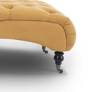 Chaise Lounge in Velvet Gold Chesterfield Fabric