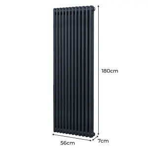 Traditional 2 Column Radiator - 1800 x 562 mm - Anthracite