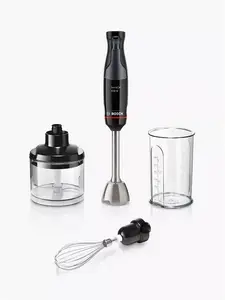 Bosch Series 4 Ergomaster Pressure Controlled 2-In-1 Hand Blender With Chopper, Black