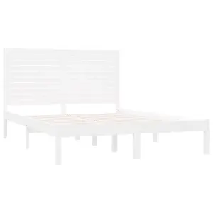 Berkfield Bed Frame White Solid Wood 120x200 cm