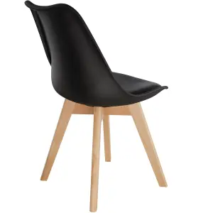 Dining Chairs Frederikke Set of 6 - padded, ergonomic shape - black