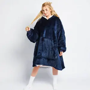 Easylife Snuggle Hoodie - Navy Fleece-lined hood