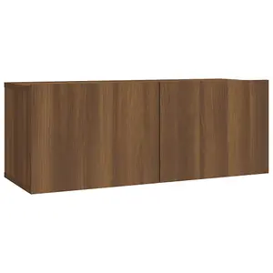 Berkfield 2 Piece TV Cabinet Set Brown Oak Engineered Wood