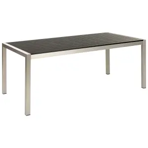 Garden Table Synthetic Material Black-Silver VERNIO