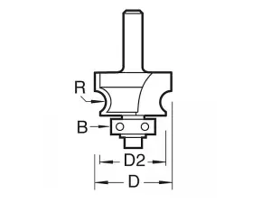 Trend 9/72 x 1/4 TCT Bearing Guided Corner Bead Cutter 4.8 Radius