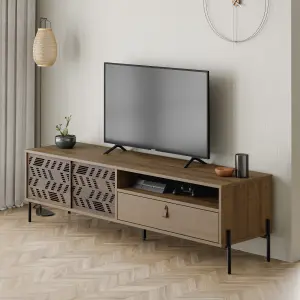 Decortie Dionysos Modern TV Unit Multimedia Centre with Storage TV Cabinet 170cm Dark Oak Effect