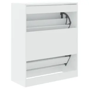 Berkfield Shoe Cabinet White 80x34x96.5 cm Engineered Wood