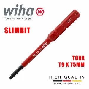 Wiha Slimbit Screwdriver SlimVario PZ SL PH Torx HEX 75mm 1000v VDE Electrician Torx T9 41160