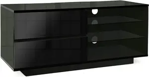 Homeology Gallus Gloss Black with 2-Black Drawers and 2 Shelves up to 55"LED, LCD, Plasma Cabinet TV Stand