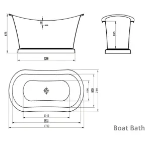 Trojan Baths Matt White Oval Left or right-handed Modern Freestanding Luxury bath (L)170cm (W)74cm