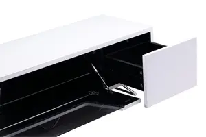 Chromium TV-Stand with 1 Flap & 2 Drawers White