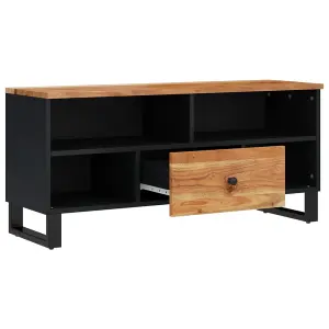 Berkfield TV Cabinet 100x33x46 cm Solid Wood Acacia&Engineered Wood