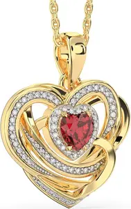 Diamond Ruby Gold Sterling Silver Irish Celtic Heart Necklace Irish Made