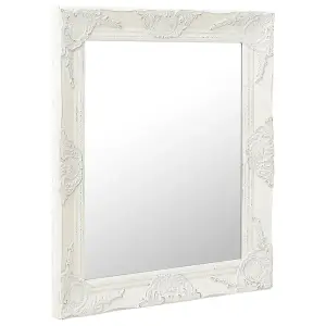 Berkfield Wall Mirror Baroque Style 50x60 cm White