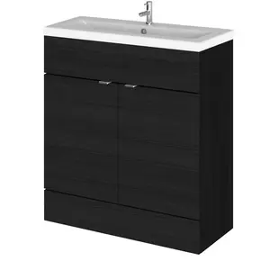 Ceramic 800mm Free-standing Single Vanity Unit Charcoal Black