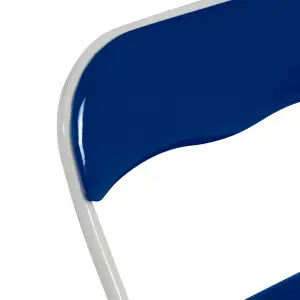 Harbour Housewares - Coloured Padded Folding Chairs - Blue - Pack of 6