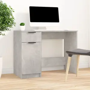 Berkfield Desk Concrete Grey 100x50x75 cm Engineered Wood