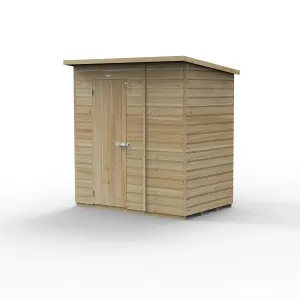 Forest Garden Beckwood 6x4 ft Pent Natural timber Wooden Shed with floor