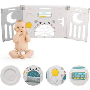 Yohood 8+2 Panel Baby Foldable Playpen with Safety Gate