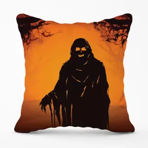 A Spooky Black And Orange Ghost Cushions 45cm x 45cm