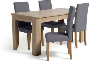 Argos Home Miami Curve Extending Table & 4 Charcoal Chairs