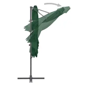 Berkfield Cantilever Umbrella with Steel Pole Green 250x250 cm