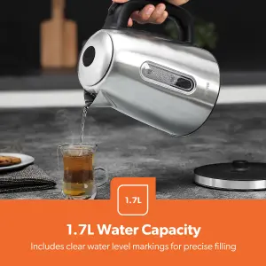 Geepas 1.7L Illuminating Electric Kettle 2 Slice Bread Toaster & 9L Dual Zone Air Fryer Combo Kitchen Set